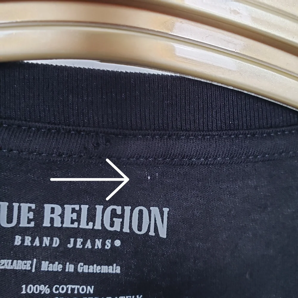 True Religion Mens Buddha Face Crew T-Shirt Size XXL Jet Black